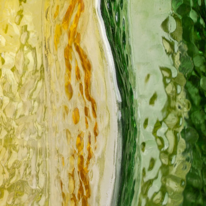 Jarrón Verde-Amarillo Cristal Decoración 14,50 X 14,50 X 21 (Set de 2)