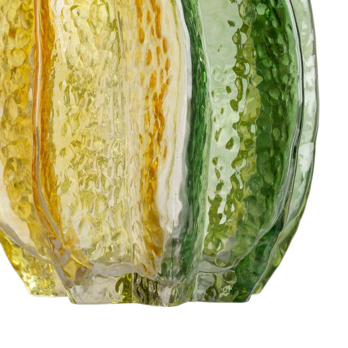 Jarrón Verde-Amarillo Cristal Decoración 14,50 X 14,50 X 21 (Set de 2)