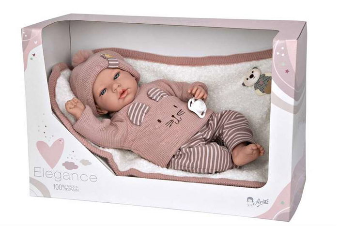 Muñecas Arias Muñeca Elegance Andie con Mantita 40 cm Cuerpo Blando