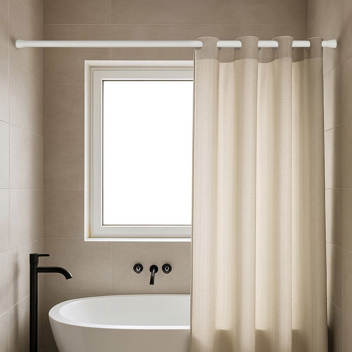 Cintacor Barra de Cortina Extensible a Presión Blanca, Sin Taladro, Ø2,8 - 2,5 x 120 - 210 cm, 6,3 kg Carga Máxima para Armarios y Estancias Cintacor Barra de Cortina Extensible a Presión Blanca, Sin Taladro, Ø2,8 - 2,5 x 120 - 210 cm, 6,3 kg Carga Máxima para Armarios y Estancias