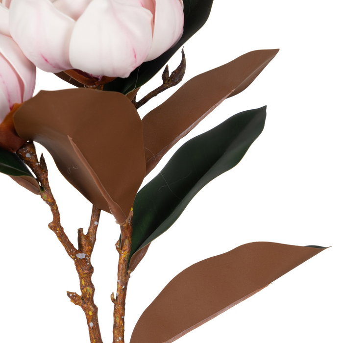 Flor Magnolia Rosa Goma Decoración 73 cm (Set de 5)
