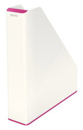 Revistero Plastico Leitz Wow Dual Fucsia Metalizado/Blanco