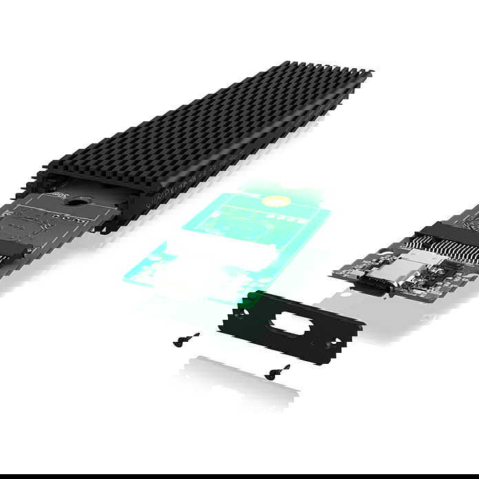 ICY BOX IB-1816M-C31 Caja Externa para SSD M.2 NVMe USB-C 3.1 Aluminio Negro