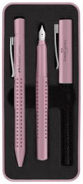 Juego Boligrafo+Pluma Faber-Castell Grip 2010 (M) Sombra Rosa