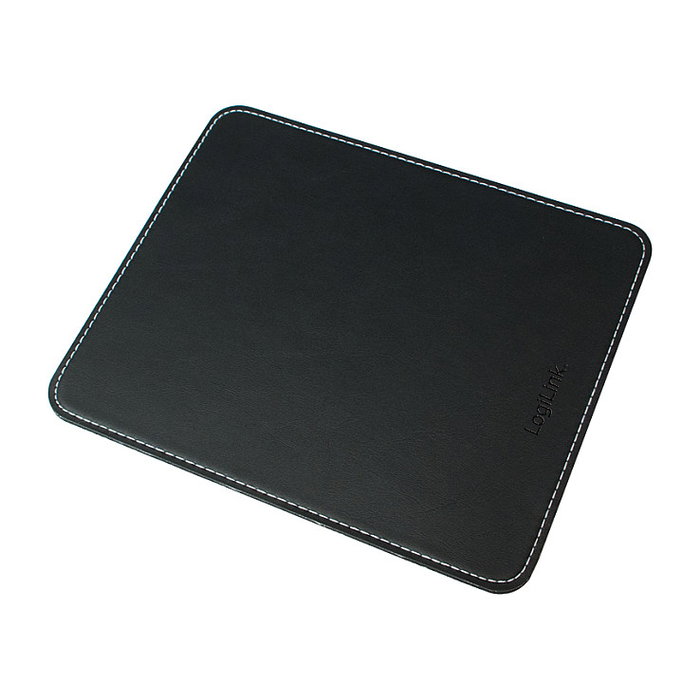 LogiLink Alfombrilla de Ratón ID0150, Cuero, Base Antideslizante, Negro, 220 x 180 x 3 mm