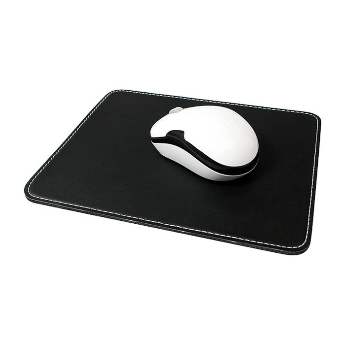 LogiLink Alfombrilla de Ratón ID0150, Cuero, Base Antideslizante, Negro, 220 x 180 x 3 mm