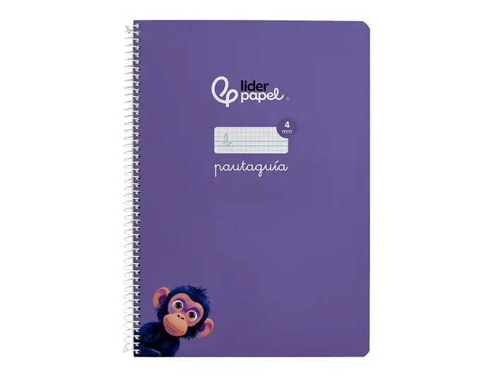 Liderpapel Cuaderno espiral Pautaguía A4 80 hojas cuadro 4mm lila Liderpapel Cuaderno espiral Pautaguía A4 80 hojas cuadro 4mm lila