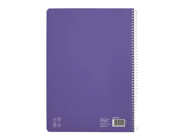 Liderpapel Cuaderno espiral Pautaguía A4 80 hojas cuadro 4mm lila Liderpapel Cuaderno espiral Pautaguía A4 80 hojas cuadro 4mm lila