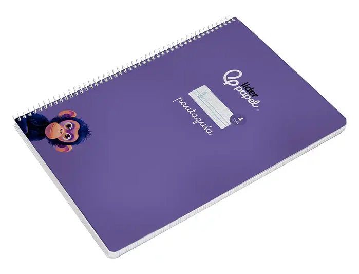 Liderpapel Cuaderno espiral Pautaguía A4 80 hojas cuadro 4mm lila Liderpapel Cuaderno espiral Pautaguía A4 80 hojas cuadro 4mm lila
