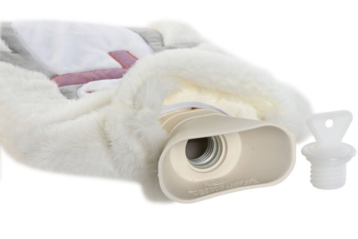 DKD Home Decor Surtido de 2 Bolsas de Agua Caliente de Poliéster 1,7L en Gris y Blanco