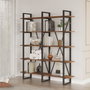 Hanah Home Mn05-Ba Estantería Nogal 154x180x34cm Tablero Melamina 18mm Patas Metal