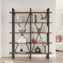 Hanah Home Mn05-Ba Estantería Nogal 154x180x34cm Tablero Melamina 18mm Patas Metal