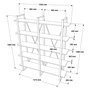 Hanah Home Mn05-Ba Estantería Nogal 154x180x34cm Tablero Melamina 18mm Patas Metal