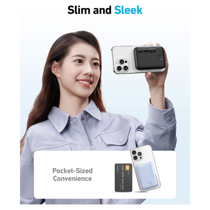 Anker 322 MagGo Power Bank Inalambrico Magnetico 5000mAh 12W Carga Rapida Negro con USB-C