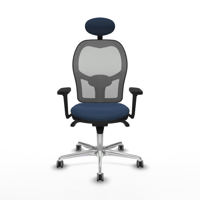 PIQUERAS Y CRESPO Silla de oficina Jorquera con mecanismo Sincro, Azul marino y Gris