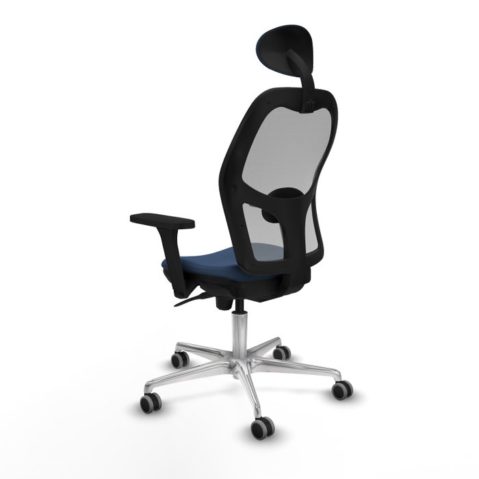 PIQUERAS Y CRESPO Silla de oficina Jorquera con mecanismo Sincro, Azul marino y Gris
