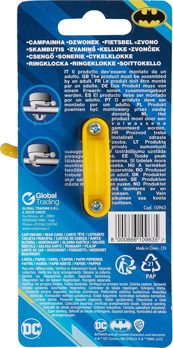 Batman Timbre Bicicleta Infantil DC Comics Metal 5x6x5cm