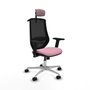 PIQUERAS Y CRESPO Silla de oficina Mardos con mecanismo Sincro, Rosa y Negro