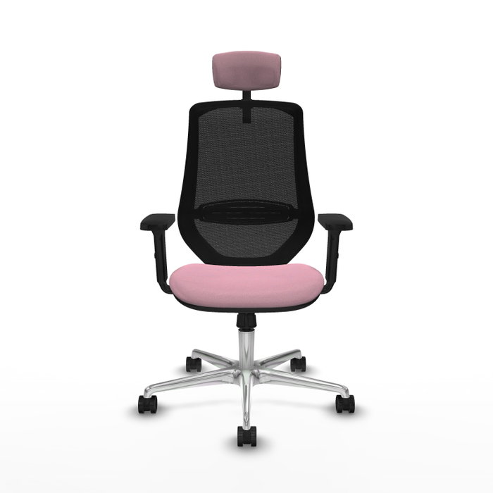 PIQUERAS Y CRESPO Silla de oficina Mardos con mecanismo Sincro, Rosa y Negro