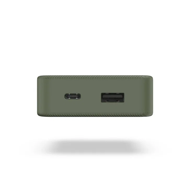 Hama 00201713 Power Bank Batería Externa 10000 mAh Carga Rápida con 1 Puertos USB-C y 1 USB-A, Color Verde, Polímero de Litio