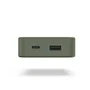 Hama 00201713 Power Bank Batería Externa 10000 mAh Carga Rápida con 1 Puertos USB-C y 1 USB-A, Color Verde, Polímero de Litio