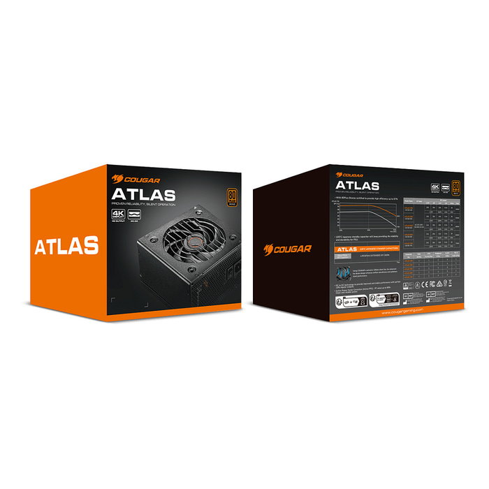 Cougar Fuente de Alimentación ATLAS 550W ATX 80 Plus Bronze