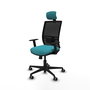 PIQUERAS Y CRESPO Silla de oficina Yunquera con mecanismo Sincro/Traslack, Turquesa y Negro