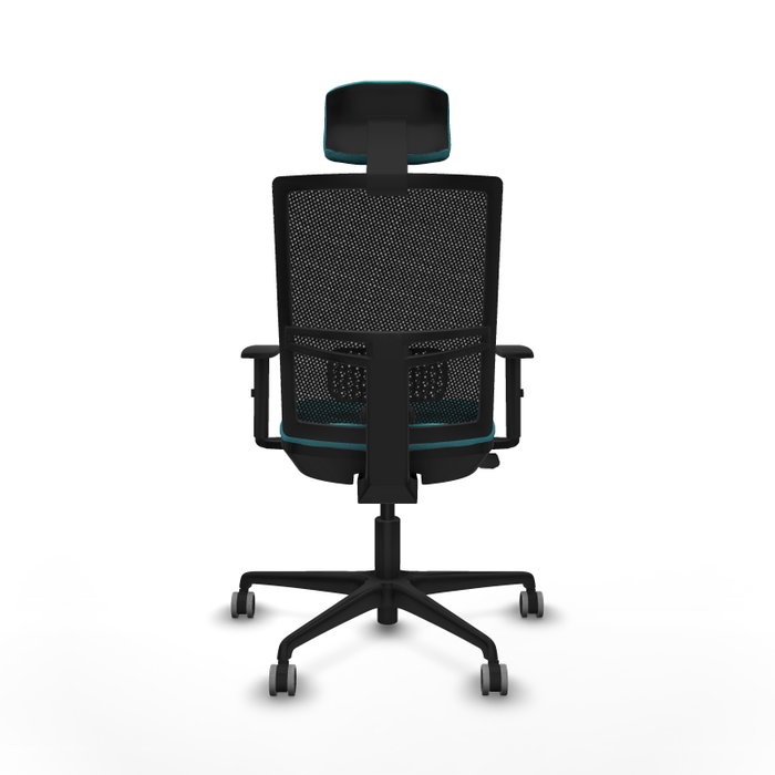 PIQUERAS Y CRESPO Silla de oficina Yunquera con mecanismo Sincro/Traslack, Turquesa y Negro