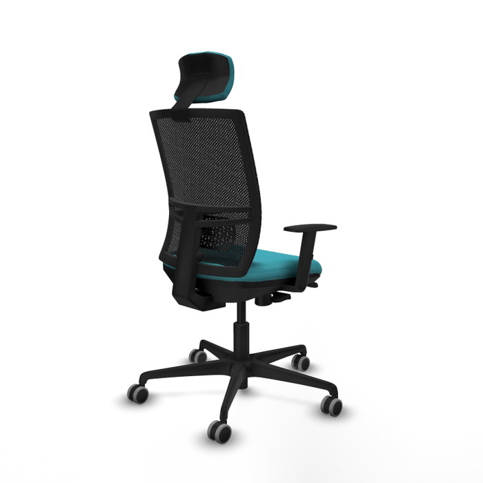 PIQUERAS Y CRESPO Silla de oficina Yunquera con mecanismo Sincro/Traslack, Turquesa y Negro