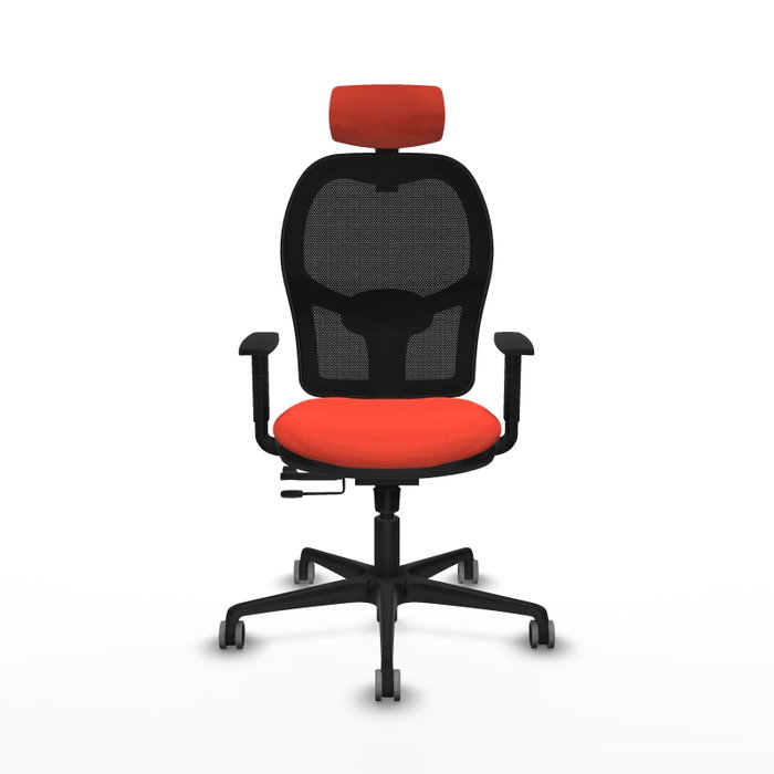 PIQUERAS Y CRESPO Silla de oficina Jorquera con Mecanismo Sincro/Traslack, Naranja oscuro y Negro
