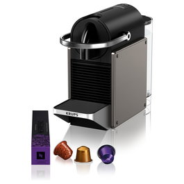 Krups XN 306 T Pixie Cafetera de Cápsulas Nespresso Titan y Negro 1260W 0.7L