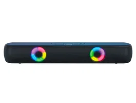 Q-connect Barra de Sonido Bluetooth con Iluminación LED y Control de Volumen, Potencia 2x5W, Color Negro