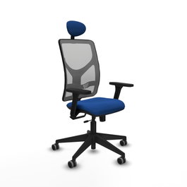 PIQUERAS Y CRESPO Silla de oficina Motilla con mecanismo Sincro/Traslack, Azul y Gris