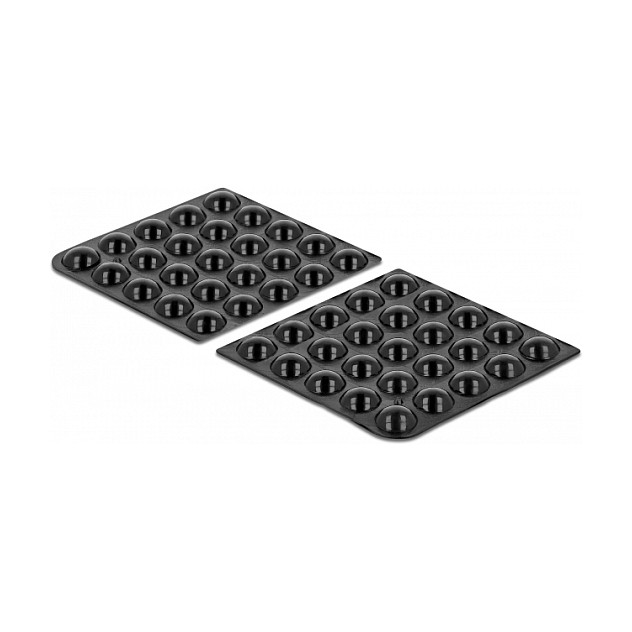 DeLOCK 18309 Protectores de suelo redondos autoadhesivos Negro 50 piezas