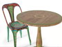 Giner y Colomer Mesa de Comedor Redonda de Madera de Mango Pintada a Mano 76 cm
