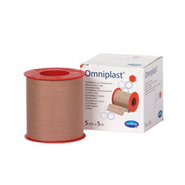Omniplast Esparadrapo de Tela Color Carne, 10 cm de Ancho x 10 Metros de Largo, 1 Unidad