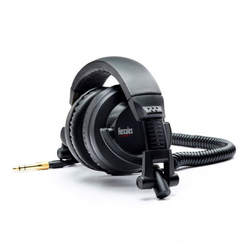 Hercules HDP DJ45 Auriculares Diadema Negro Música Alámbrico 5 cm Supraaural 20-20000 Hz Cable 1 m Negro Adaptador 6,3 mm