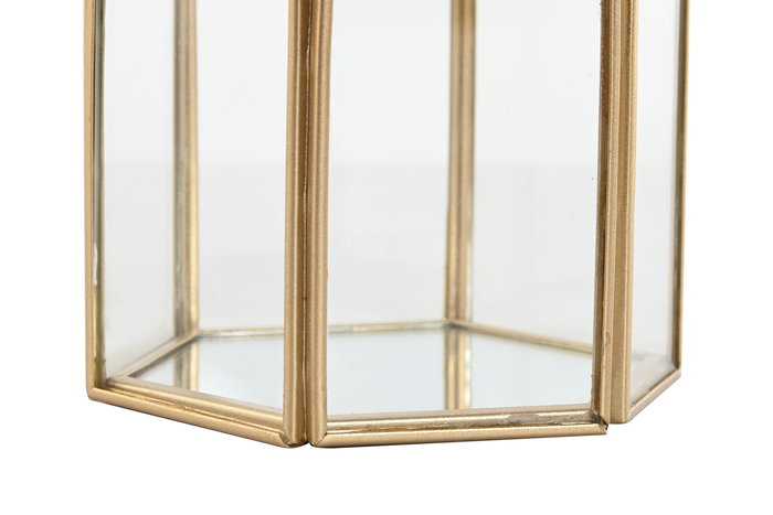 DKD Home Decor Joyero Colección Golden Glam Dorado Cristal Metal 8.2 x 9.5 x 9.2 cm