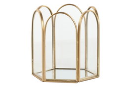 DKD Home Decor Joyero de Cristal y Metal Dorado Golden Glam