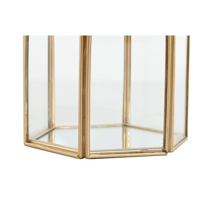 DKD Home Decor Joyero Colección Golden Glam Dorado Cristal Metal 8.2 x 9.5 x 9.2 cm