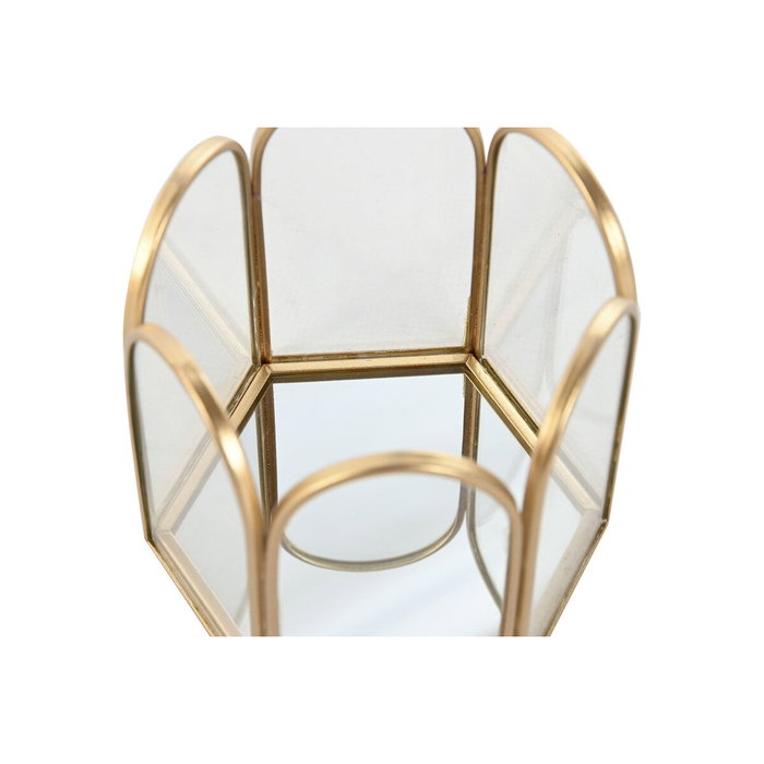 DKD Home Decor Joyero Colección Golden Glam Dorado Cristal Metal 8.2 x 9.5 x 9.2 cm