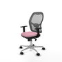 PIQUERAS Y CRESPO Silla de oficina Jorquera con mecanismo Sincro, Tela Rosa y Malla Gris