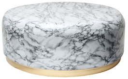 DKD Home Decor Mesa de Centro Simil Mármol Blanco y Dorado