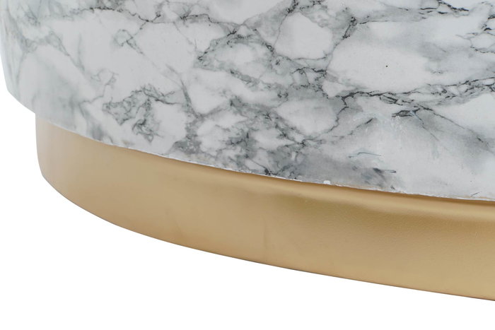 DKD Home Decor Mesa Centro Moderno Blanco Dorado 119 x 119 x 45 cm