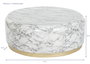DKD Home Decor Mesa Centro Moderno Blanco Dorado 119 x 119 x 45 cm