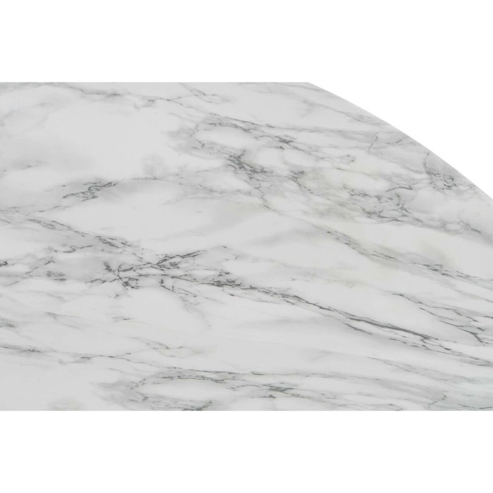 DKD Home Decor Mesa de Centro Simil Mármol Blanco y Dorado