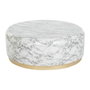 DKD Home Decor Mesa de Centro Simil Mármol Blanco y Dorado