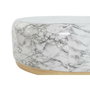 DKD Home Decor Mesa de Centro Simil Mármol Blanco y Dorado