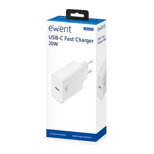 Ewent EW1320 Cargador USB Tipo C Compacto 20W Ewent EW1320 Cargador USB Tipo C Compacto 20W