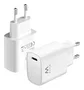 Ewent EW1320_R1 Cargador USB-C 20W Carga Rápida PD 3.0 PPS Blanco Compatible con iPhone 15/14 y Android GaN Compacto